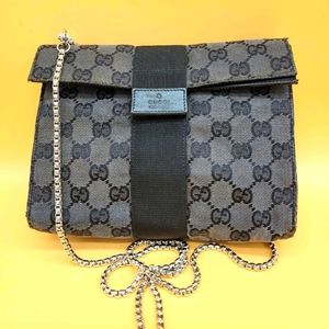 Authentic Gucci GG Monogram Clutch on Chain